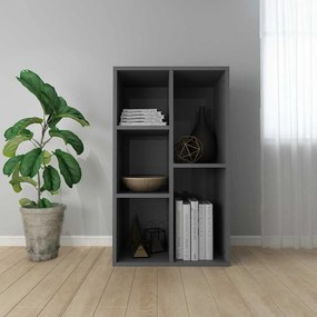 vidaXL Estante/aparador 50x25x80 cm contraplacado cinzento brilhante