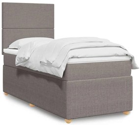 Cama com molas/colchão 90x190 cm tecido castanho-acinzentado