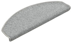 Tapete/carpete para degraus 15 pcs 65x24x4cm cinzento-claro