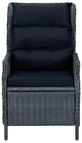 5 pcs conjunto de jantar para jardim cinzento-escuro