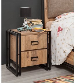 Mesa de Cabeceira Cosmo – Pinho Atlântico Preto – 52x55x40 cm