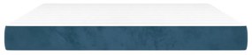 Colchão de molas ensacadas 160x200x20 cm veludo azul-escuro
