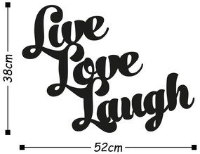 Acessório Decorativo de Parede Live Love Laugh – Preto – 52 x 38 cm