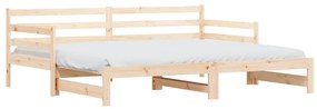 Sofá-cama com gavetão 90x200 cm madeira de pinho maciça
