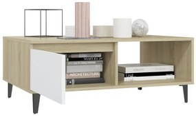 Mesa de centro derivados de madeira branco/carvalho sonoma