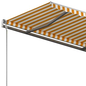 Toldo retrátil manual independente 450x300 cm amarelo e branco