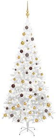 vidaXL Árvore Natal artificial pré-iluminada c/ bolas branco