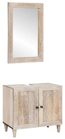 vidaXL Conjunto de Móveis para Banheiro 2 pcs Branco 62 x 33 x 58 cm