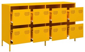 Aparador 135x39x73,5 cm aço laminado a frio amarelo mostarda