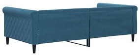 Sofá-cama 100x200 cm veludo azul