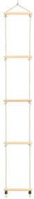 Escada de corda infantil 30x168 cm madeira maciça e PE