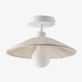 Candeeiro De Teto Em Linho Massina Crema - Sklum