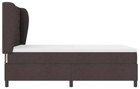 Cama Box com Colchão Castanho Escuro 140x190 cm, em tecido