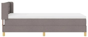 Cama Box com Colchão em Taupe, 80 x 200 cm, Tecido.