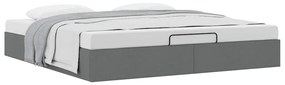 Estrutura de cama otomana sem colchão 200x200cm cinzento-escuro
