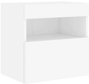 Móveis de parede p/ TV com luzes LED 2 pcs 40x30x40 cm branco