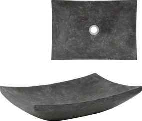 142764 vidaXL Lavatório 50x35x12 cm mármore preto