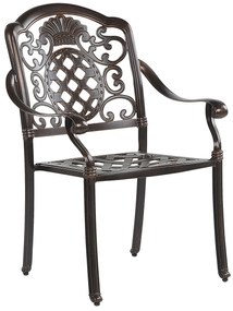 Conjunto de 4 cadeiras de jardim em alumínio castanho escuro SALENTO Beliani