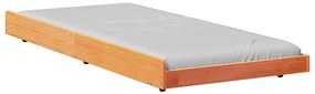 Estrutura de Cama Castanho Encerado Madeira Maciça 80 x 200 cm