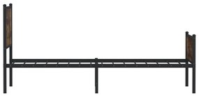Estrutura de cama sem colchão 75x190 cm metal carvalho fumado