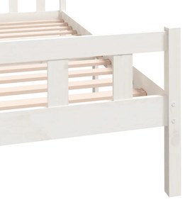 Estrutura de cama king 150x200 cm madeira maciça branco