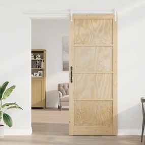 Porta Deslizante vidaXL com Conjunto de Ferragem 93x232 cm Madeira Sól