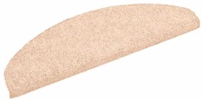 Tapetes de escada autoadesivos 30 pcs 65x21x4 cm creme