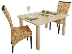 Cadeiras de jantar 2 pcs abacá e madeira de mangueira maciça