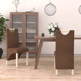 vidaXL Cadeiras de jantar 2 pcs tecido castanho
