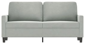 Sofá de 2 lugares 140 cm veludo cinza-claro