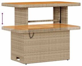 Conjunto de Sofá de Jardim com 10 Peças com Almofadas Bege Rattan Poli