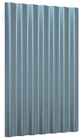 Painéis de telhado 12 pcs 60x36 cm aço revestido a pó cinzento