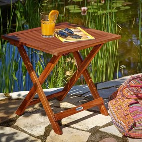 Mesa de jardim em madeira de acácia 70x70x73cm dobrável Castanha
