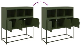 Aparador 100,5x39x107 cm aço verde-azeitona