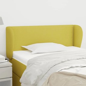 vidaXL Cabeceira de cama c/ abas tecido 93x23x78/88 cm verde