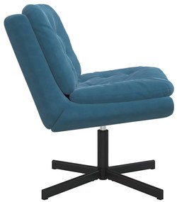 Cadeira Relaxante Giratória Azul 63 x 75 x 76 cm Veludo