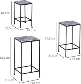 Suporte para Vasos de Metal 3 Peças Empilháveis Suporte para Plantas c