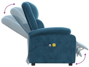 Poltrona de massagens elétrica veludo azul