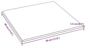 Painel parede 12 pcs 30x30cm couro artificial 1,08 m² cor preto
