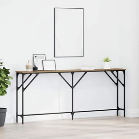 vidaXL Mesa Console Carvalho Artesanal 180x23x75 cm Madeira Compensada