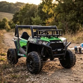 Carro elétrico para Crianças UTV 24V, 2 Lugares em couro sintético, controle remoto 2.4Ghz, 2 motores X 200 W, travão elétrico, luzes LED, rodas Soft