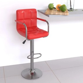 vidaXL Banco de bar couro artificial vermelho