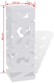 Suporte guarda-chuvas/de armazenamento quadrado branco aço 48,5 cm