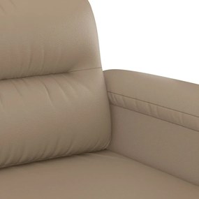 Sofá de 2 lugares 140 cm couro artificial cor cappuccino