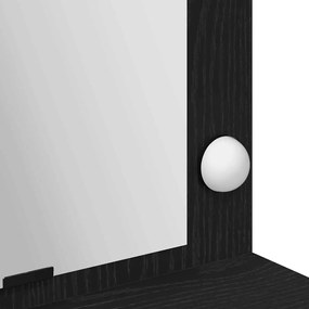 Mesa de Maquiagem vidaXL com Luzes LED Preta Carvalho 100x41x135 cm