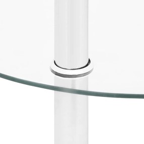 Mesa de apoio c/ duas prateleiras 38cm vidro temp. transparente