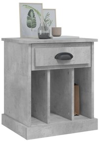 Mesa de cabeceira 43x36x50 cm cinzento cimento
