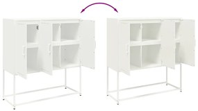 Aparador alto 100,5x39x107 cm aço branco