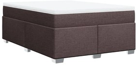 Cama com molas/colchão 160x200 cm tecido castanho-escuro