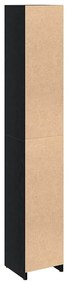 Armário de Banheiro vidaXL Preto Carvalho 30x30x183,5 cm Madeira engen